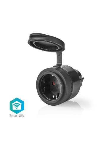 Wi-Fi smart, адаптер за контакт, WIFIPO110FBK, 16A, 230VAC,влагоазщитен, IP44, NEDIS