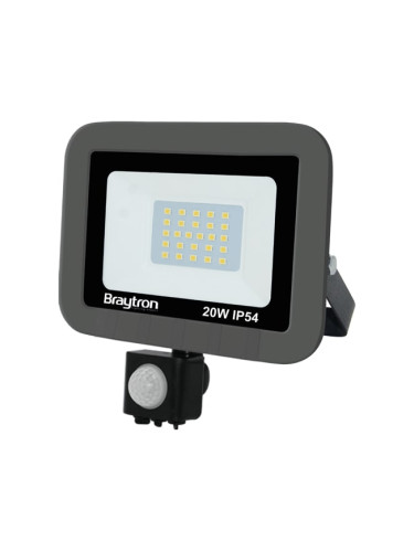 LED прожектор със сензор, 20W, 230VAC, 1800lm, 6500K, студенобял, IP54, BT60-22032