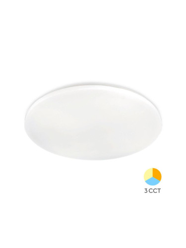 LED плафон JADE, 44W, 230VAC, 4580lm, 3в1 цвята, IP40, ф480x65mm, BH16-22480