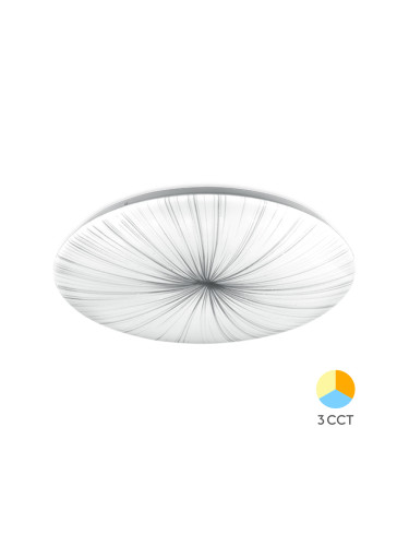 LED плафон JADE, 34W, 230VAC, 3550lm, 3в1 цвята, IP20, ф405x60mm, BH16-21180, кръг