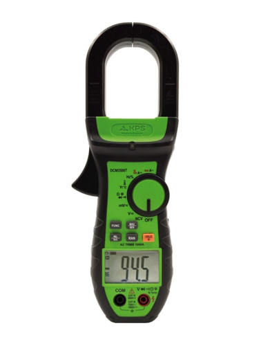 DCM3500T - Амперклещи, LCD(6000), Vdc, Vac, Aac, Ohm, F, °C, %, TRMS, KPS