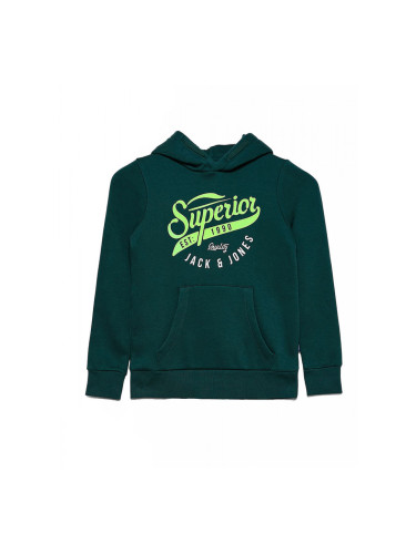 JACK&JONES Logo Drawstring Hoodie Green