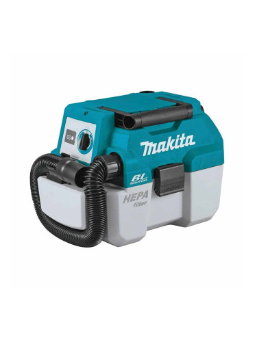 Прахосмукачка акумулаторна за сухо и мокро почистване, Makita DVC750LZ, 18V, LXT, 50W, 7.5 л