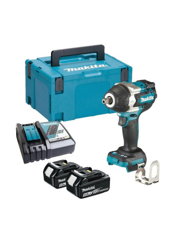 Гайковерт акумулаторен, ударен, Makita DTW701RTJ, 18V, LXT, 2x5Ah, 1/2", 700Nm, безчетков мотор