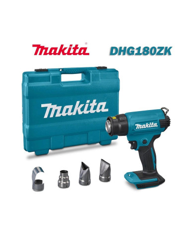 Пистолет за горещ въздух, акумулаторен, Makita DHG180ZK, 18V, LXT, 200 л/мин