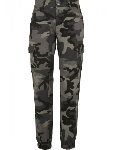 Дамски карго панталон в сив камуфлажен цвят Urban Classics Ladies High Waist Camo Cargo Pants 