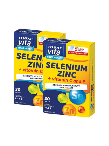Селен + цинк - 2 броя x 30 таблетки - Maxi Vita, Чехия