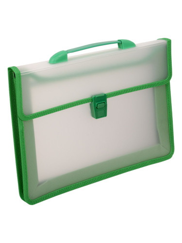 Чанта за документи PVC зелен кант