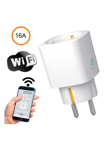 Умен преходник за контакт с WiFi връзка и мониторинг на електроенергията, 16A