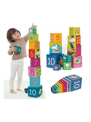 Детски картонени образователни кубчета Magic box