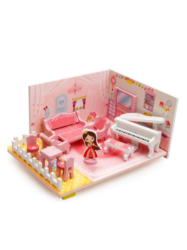 Детски 3D дървен комплект - Музикална стая на Принцеса