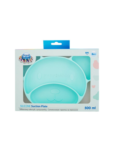 Canpol babies Silicone Suction Plate Turquoise Съдове за деца 500 ml