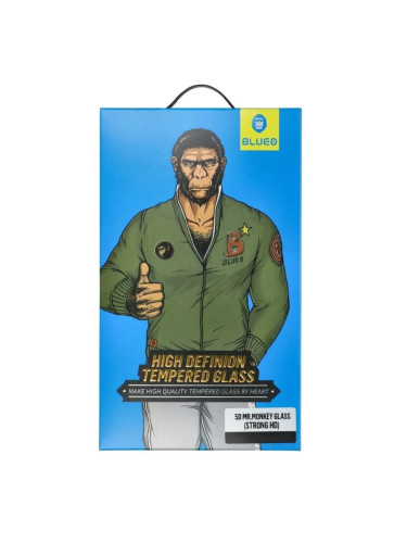 Стъклен протектор Blueo 5D Full Strong HD с цяло лепило, За iPhone 14 Pro Max (6.7), Черен