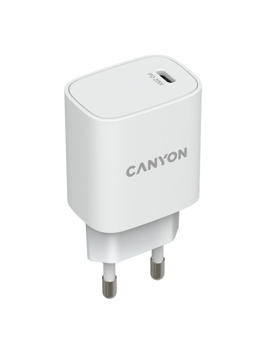 Зарядно Canyon 220V USB-C 20W W02 бял