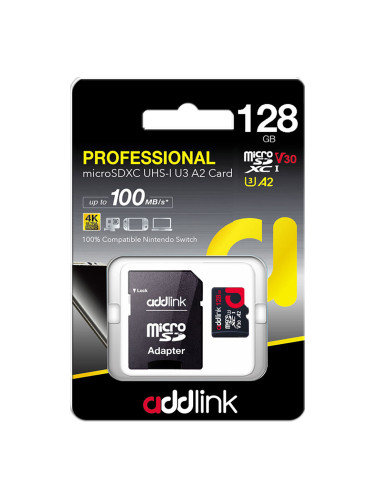 Памет Micro SD 128GB Addlink V30 V2 Pro