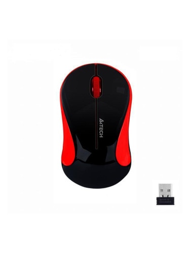 Безжична оптична мишка A4tech G3-270N-5 V-TRACK, USB, черен/червен