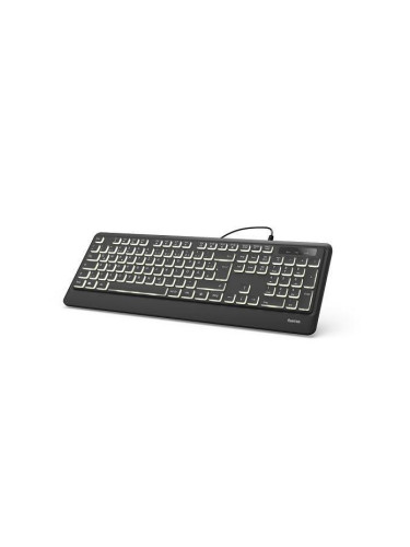 Клавиатура HAMA KC-550, подсветка, USB, с кабел, черен