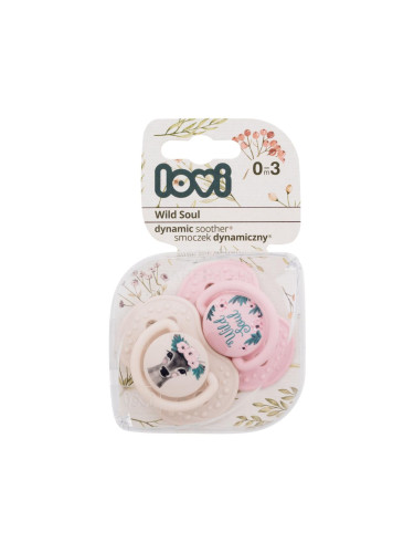 LOVI Wild Soul Dynamic Soother Girl 0-3m Биберон за деца 2 бр