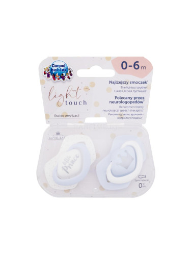 Canpol babies Royal Baby Light Touch Little Prince 0-6m Биберон за деца 2 бр