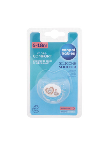 Canpol babies Newborn Baby More Comfort Silicone Soother Hearts 6-18m Биберон за деца 1 бр