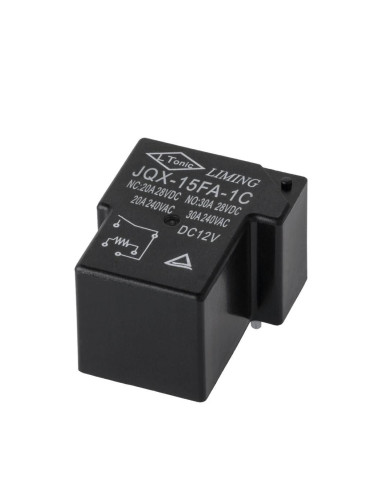 Реле електромагнитно JQX-15FA-1C, бобина 12VDC, 30A, 240VAC, 28VDC, SPST, NO+NC