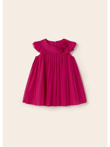 Бебешка плисирана рокля в цвят малина Mayoral