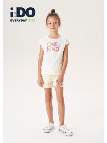 Детска тениска с щампа в бял цвят IDO