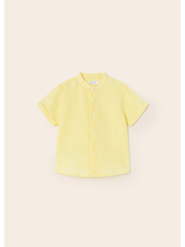 Бебешка официална риза с лен в жълт цвят Mayoral