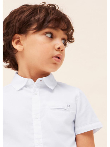 Детска риза с къс ръкав в бял цвят Mayoral