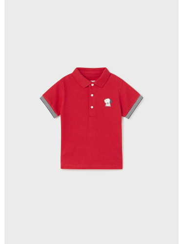 Бебешка тениска с поло яка в червен цвят Mayoral