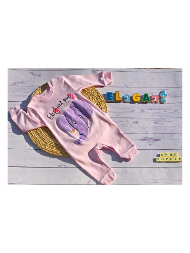 Бебешки памучен ромпър Elephant Party