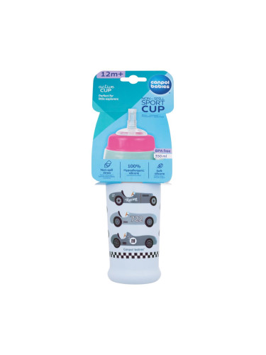 Canpol babies Active Cup Non-Spill Sport Cup Cars Blue Чаша за деца 350 ml