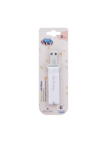 Canpol babies Royal Baby Soother Clip With Ribbon Little Princess Клипс за биберон за деца 1 бр