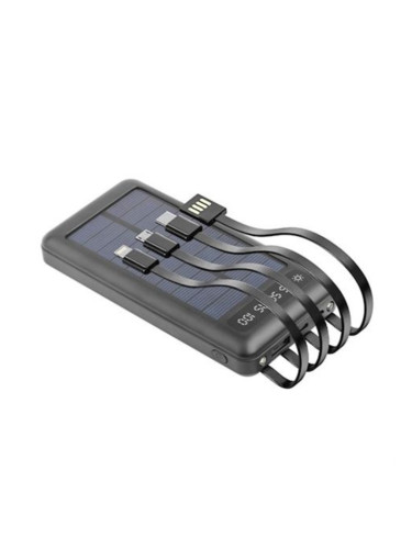 Соларна външна батерия Power Bank 10000 mAh Setty SLR-100, Черна