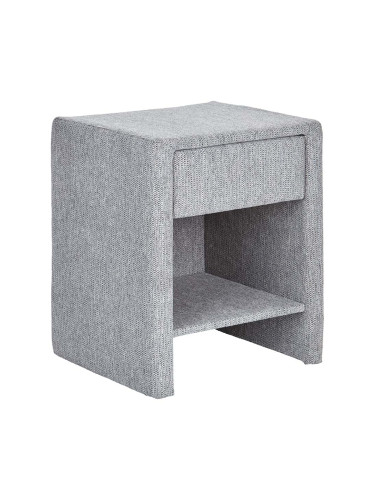 СИВО ТАПИЦИРАНО НОЩНО ШКАФЧЕ МУУН С 1 ЧЕКМЕДЖЕ И 1 РАФТ 48/44/59 СМ