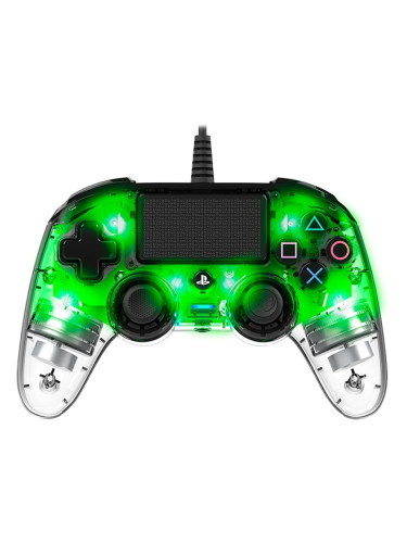  Контролер Nacon за PS4 - Wired Illuminated Compact Controller, crystal green