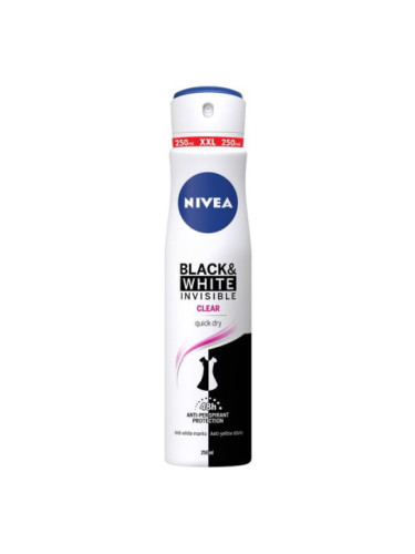NIVEA BLACK & WHITE INVISIBLE CLEAR Дезодорант спрей XL 250м