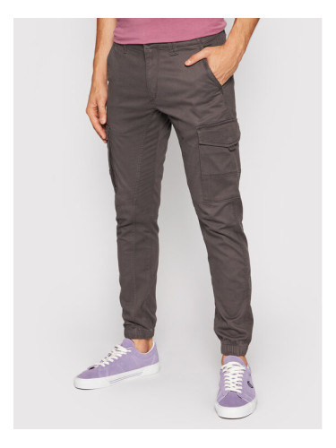 Jack&Jones Текстилни панталони Paul 12140326 Сив Tapered Fit