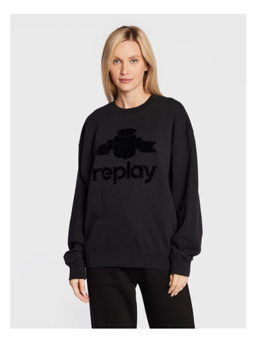 Replay Суитшърт W3638C.000.23358P Черен Relaxed Fit