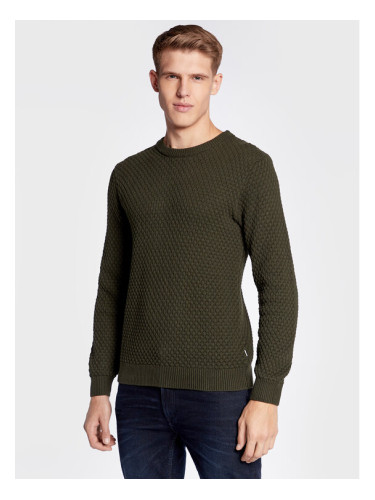 Solid Пуловер 21107143 Зелен Regular Fit