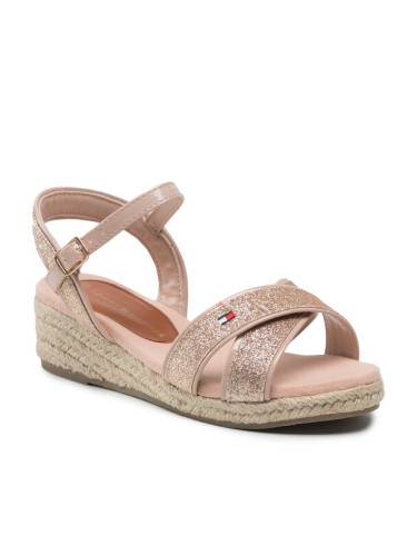 Tommy Hilfiger Еспадрили Rope Wedge Sandal T3A7-32186-1380 M Розов