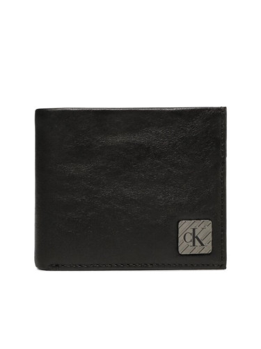 Calvin Klein Jeans Малък мъжки портфейл Logo Hardware Bifold Rfid K50K510138 Черен