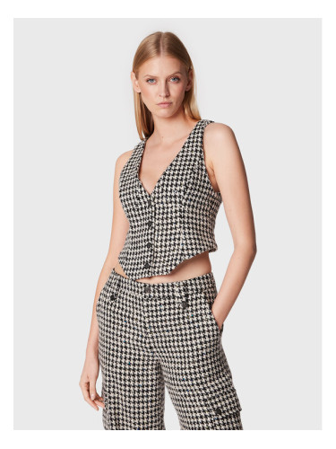ROTATE Елек Sparkly Houndstooth RT1903 Бял Slim Fit