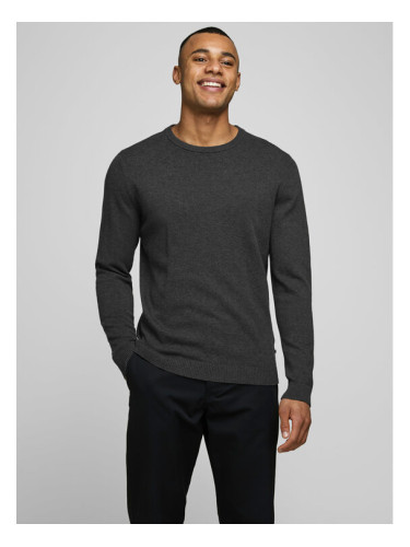 Jack&Jones Пуловер Basic 12137190 Сив Regular Fit