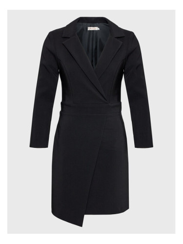 Please Коктейлна рокля A1KEOU6000 Черен Regular Fit