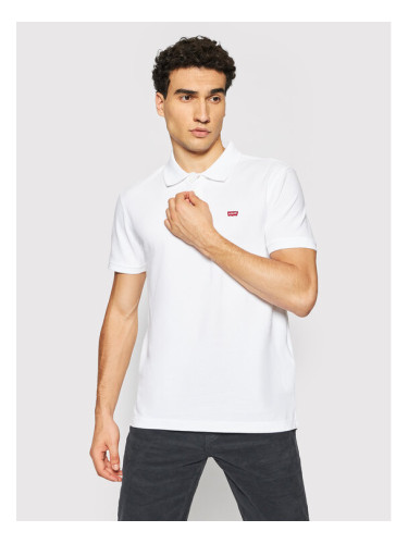 Levi's® Тениска с яка и копчета Standard Housemarked 35883-0003 Бял Regular Fit