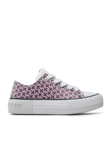 Tommy Hilfiger Кецове Low Cut Lace-Up Sneaker T3A9-32289-0753 Бордо