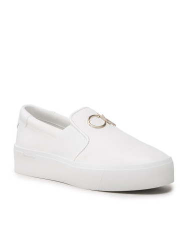 Calvin Klein Сникърси Flatform Cupsole Slip On W/Hw HW0HW01421 Бял