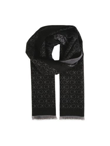 Calvin Klein Шал Monogram Woven Scarf 35x180 Черен