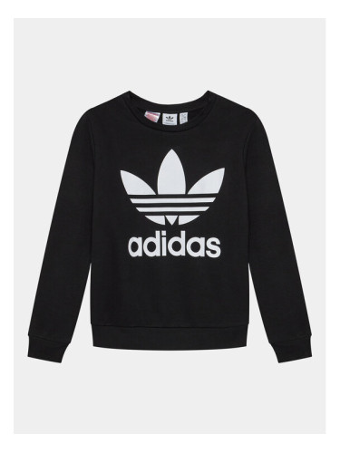 adidas Суитшърт Trefoil ED7797 Черен Regular Fit